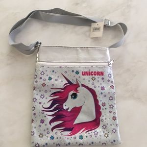 NWT Girls Unicorn Silver Crossbody Bag